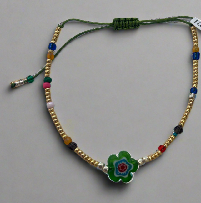 Flower Bracelet with Miyuki Beads