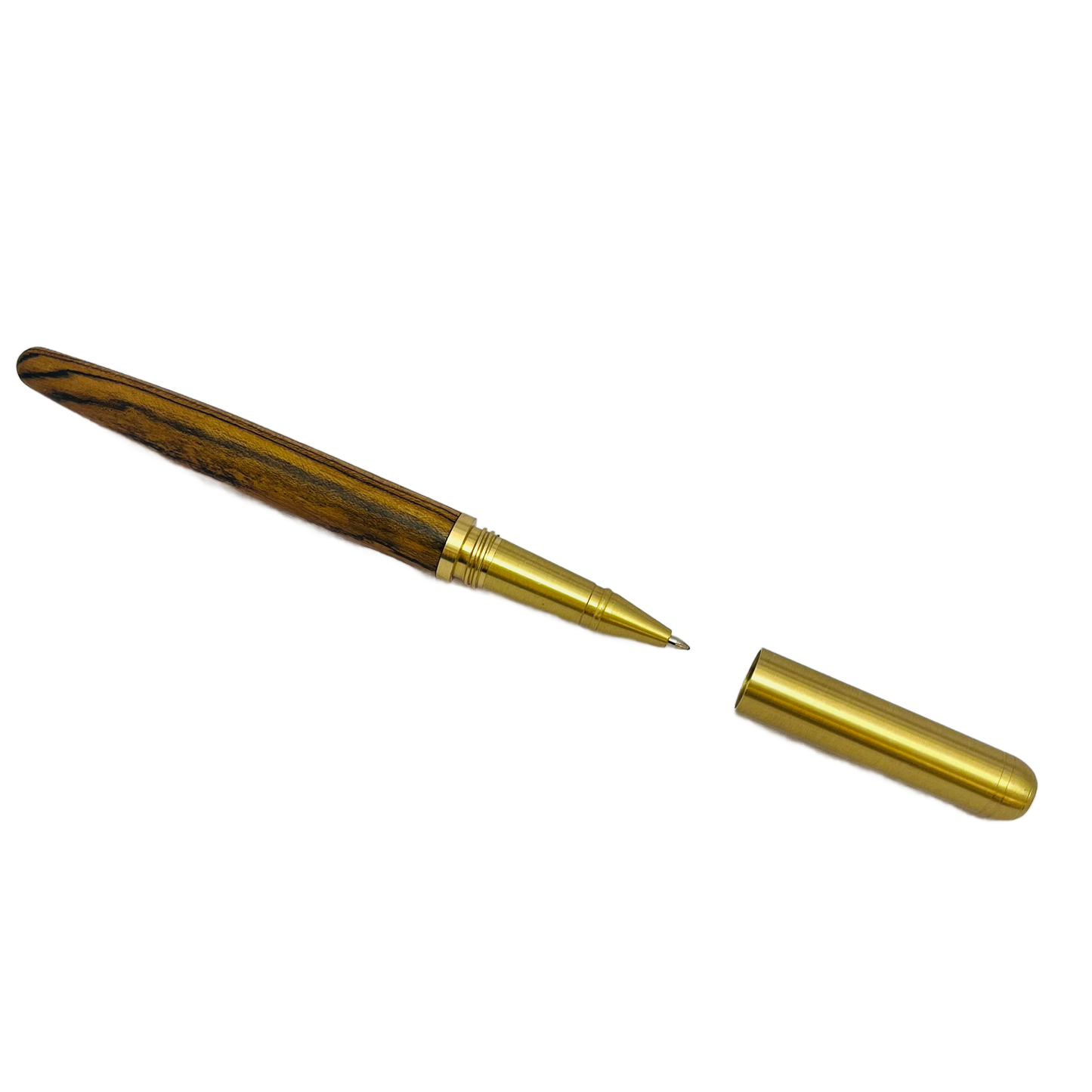 Brass and Faux Wood Signature Pen