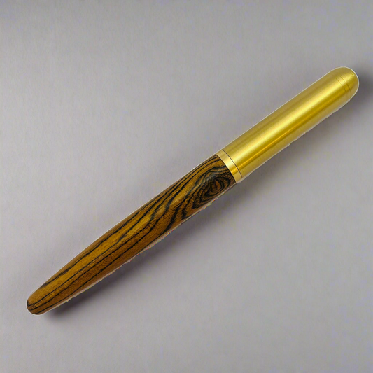 Brass and Faux Wood Signature Pen