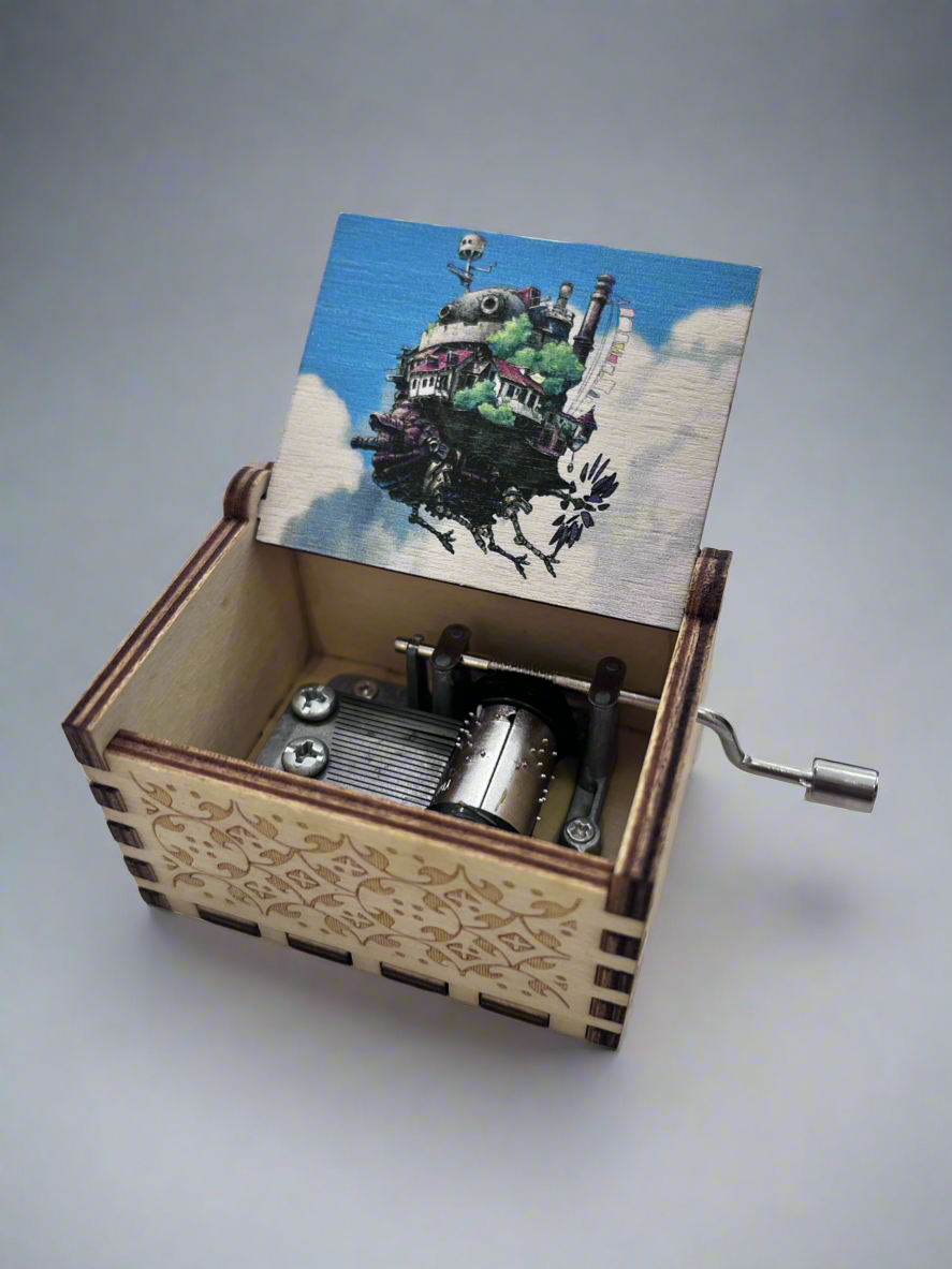 Howl’s Moving Castle Music box, light wood