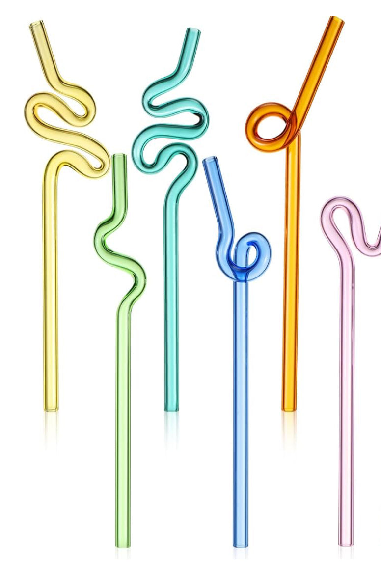 Wavy silly Glass Straw