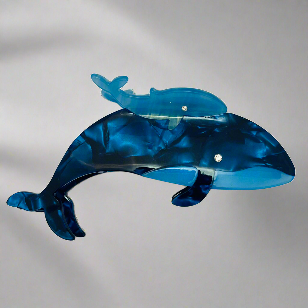 Mama & Baby Whale Claw Clip