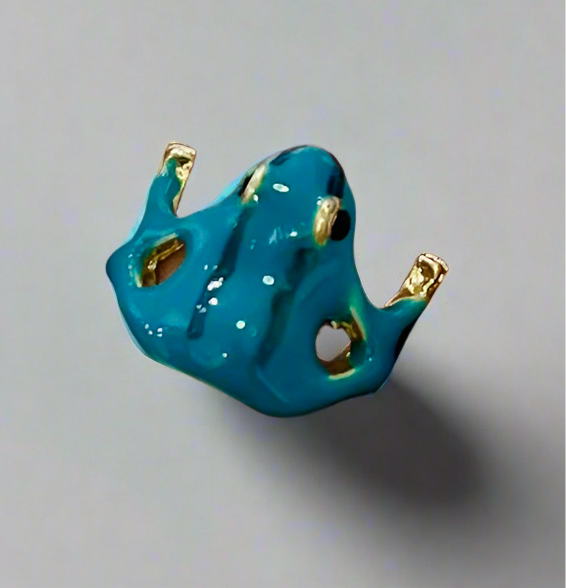 Adjustable Metal Tree Frog Ring, Blue or Green