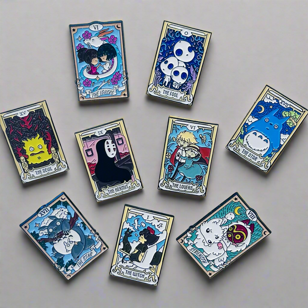 Ghibli Tarot lapel pins