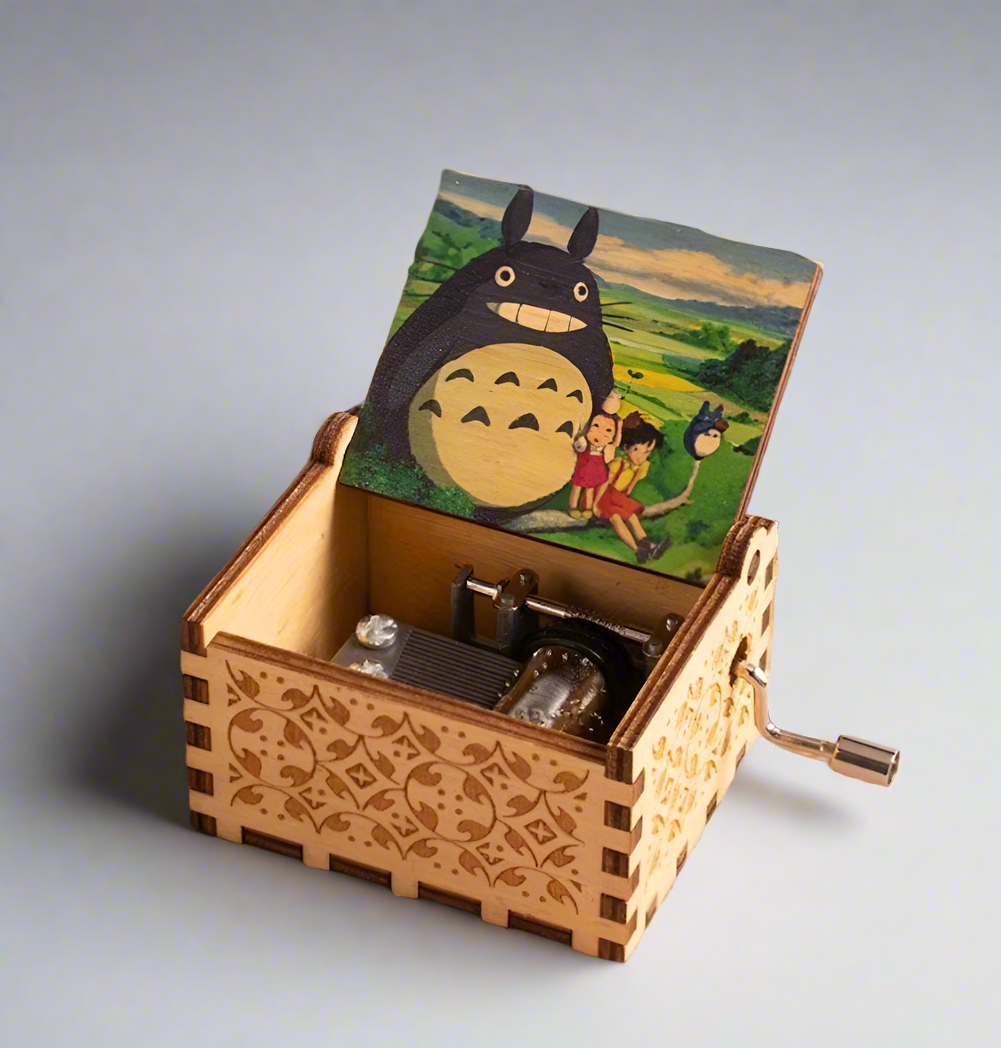 Studio Ghibli My Neighbor Totoro Wooden Music Box, Dark or Light wood