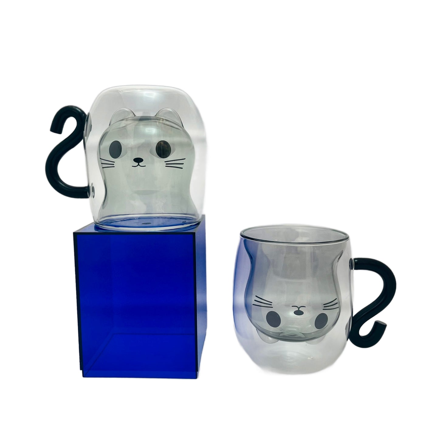 Yami Double walled Glass Kitty Cat Mug