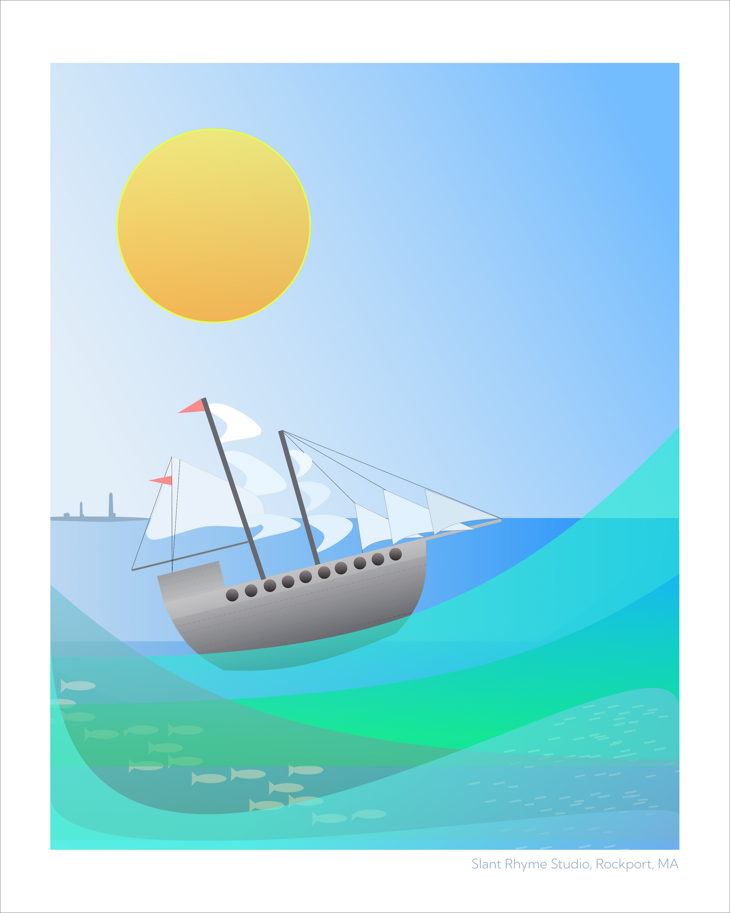 Thacher Island Sailboat, Kid’s Wall Art