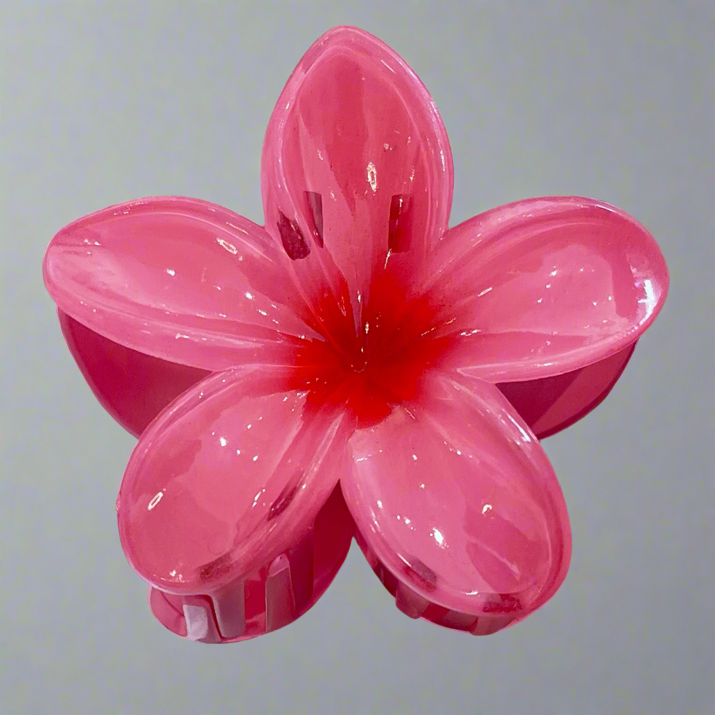 Tropical Flower Hair Claw Clip in hot pink