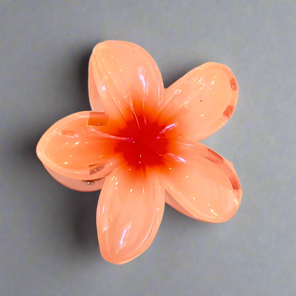 Tropical Flower Hair Claw Clip, Peach