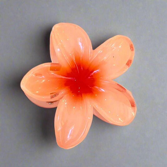 Tropical Flower Hair Claw Clip, Peach