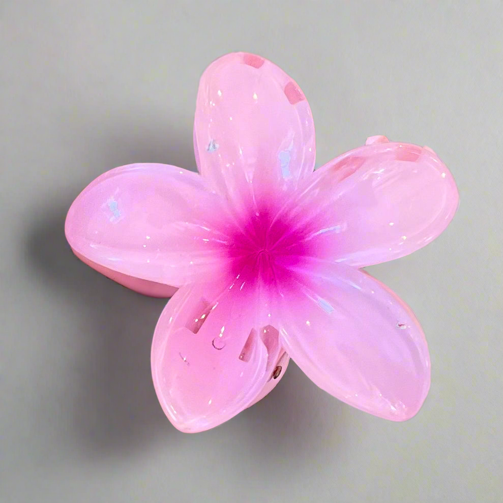 Pink Tropical Flower Hair Claw Clip