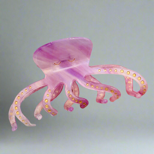 Pink Octopus Hair Claw Clip