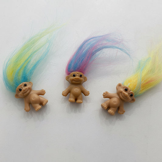 Mini Troll figures, hair dolls