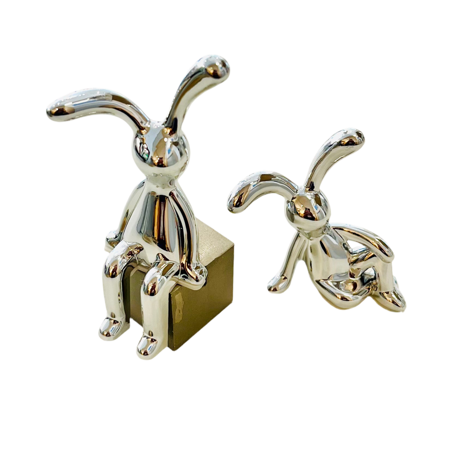 Small Chrome Effect Plastic Bunny Rabbit