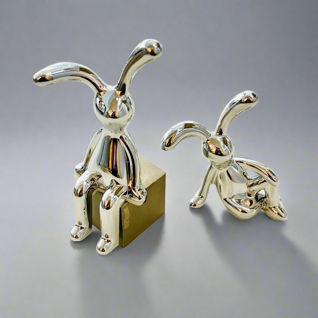 Small Chrome Effect Plastic Bunny Rabbit