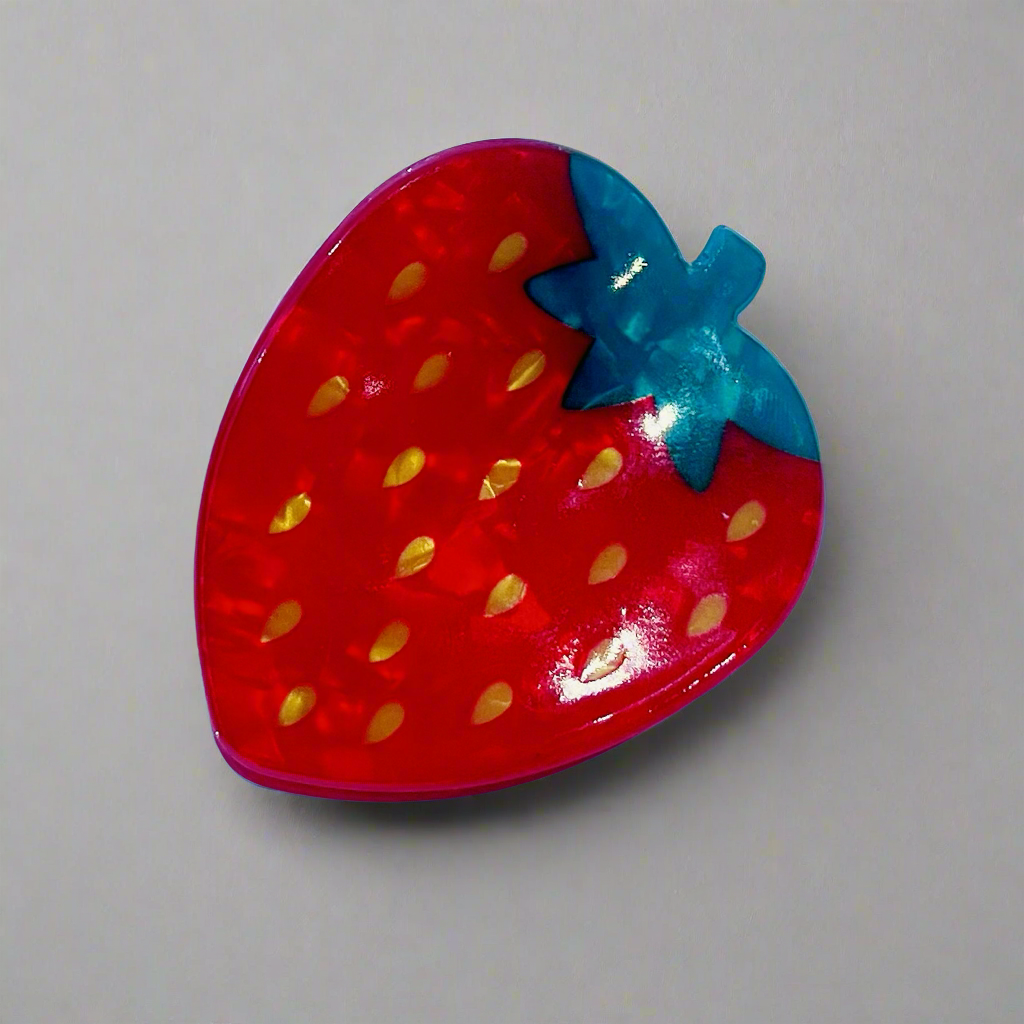 Small Strawberry Hair Claw Clip