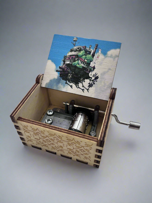 Howl’s Moving Castle Music box, light wood