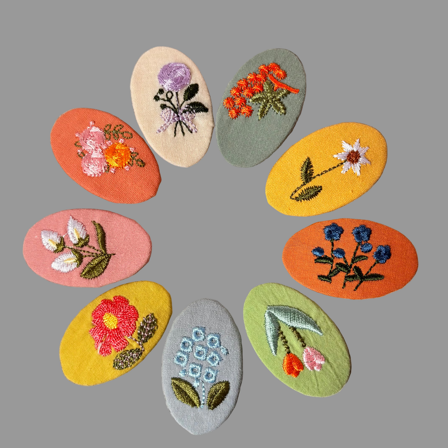 Fabric Embroidered Barrette Hair Clip